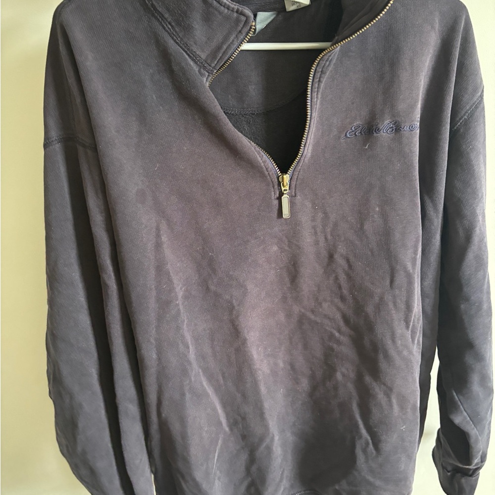 Eddie Bauer Men's Zip-Up Sweater - Dark Gray